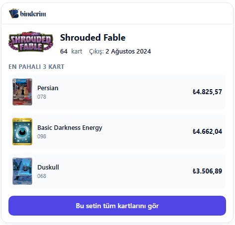 Set widget'ının ekran görüntüsü